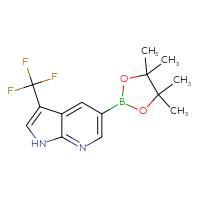 Chemical structure of 5-(4,4,5,5-tetramethyl-1,3,2-dioxaborolan-2-yl)-3-(trifluoromethyl)-1H-pyrrolo[2,3-b]pyridine - CSSB00010137132
