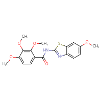Chemical structure of 2,3,4-trimethoxy-N-(6-methoxy-1,3-benzothiazol-2-yl)benzamide - CSSB00106224084