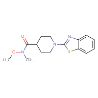 Chemical structure of 1-(1,3-benzothiazol-2-yl)-N-methoxy-N-methylpiperidine-4-carboxamide - CSSB00104526469