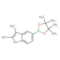 Chemical structure of 2,3-dimethyl-5-(4,4,5,5-tetramethyl-1,3,2-dioxaborolan-2-yl)-1H-indole - CSSB00010117180