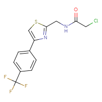 Chemical structure of 2-chloro-N-({4-[4-(trifluoromethyl)phenyl]-1,3-thiazol-2-yl}methyl)acetamide - CSSB02471473756