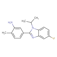 Chemical structure of 5-[5-fluoro-1-(propan-2-yl)-1H-1,3-benzodiazol-2-yl]-2-methylaniline - CSSB00000762738