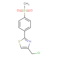 Chemical structure of 4-(chloromethyl)-2-(4-methanesulfonylphenyl)-1,3-thiazole - CSSB00000750380