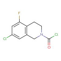 Chemical structure of 7-chloro-5-fluoro-1,2,3,4-tetrahydroisoquinoline-2-carbonyl chloride - CSSB15023683488
