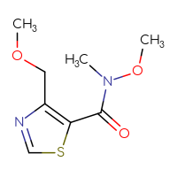 Chemical structure of N-methoxy-4-(methoxymethyl)-N-methyl-1,3-thiazole-5-carboxamide - CSSB01991417812