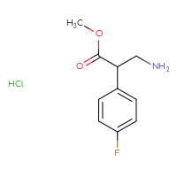 Chemical structure of methyl 3-amino-2-(4-fluorophenyl)propanoate hydrochloride - CSSB00000720232