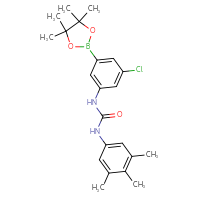 Chemical structure of 1-[3-chloro-5-(4,4,5,5-tetramethyl-1,3,2-dioxaborolan-2-yl)phenyl]-3-(3,4,5-trimethylphenyl)urea - CSSB21332155758