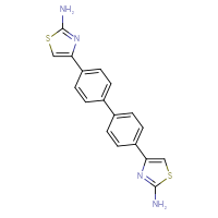 Chemical structure of 4-[4'-(2-amino-1,3-thiazol-4-yl)-[1,1'-biphenyl]-4-yl]-1,3-thiazol-2-amine - CSSB00103158234