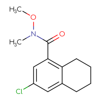 Chemical structure of 3-chloro-N-methoxy-N-methyl-5,6,7,8-tetrahydronaphthalene-1-carboxamide - CSSB21151592668