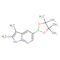 Chemical structure of 2,3-dimethyl-5-(4,4,5,5-tetramethyl-1,3,2-dioxaborolan-2-yl)-1H-pyrrolo[2,3-b]pyridine - CSSB00010090058