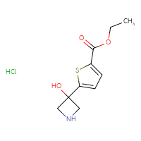 Chemical structure of ethyl 5-(3-hydroxyazetidin-3-yl)thiophene-2-carboxylate hydrochloride - CSSB21043418226