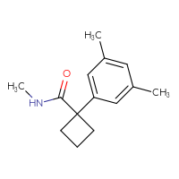 Chemical structure of 1-(3,5-dimethylphenyl)-N-methylcyclobutane-1-carboxamide - CSSB01072510880