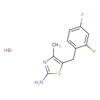 Chemical structure of 5-[(2,4-difluorophenyl)methyl]-4-methyl-1,3-thiazol-2-amine hydrobromide - CSSB00000721484