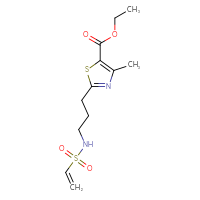 Chemical structure of ethyl 2-(3-ethenesulfonamidopropyl)-4-methyl-1,3-thiazole-5-carboxylate - CSSB21332166766