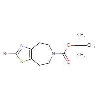 Chemical structure of tert-butyl 2-bromo-4H,5H,6H,7H,8H-[1,3]thiazolo[4,5-d]azepine-6-carboxylate - CSSB00010280858