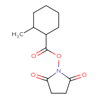 Chemical structure of 2,5-dioxopyrrolidin-1-yl 2-methylcyclohexane-1-carboxylate - CSSB00129250921