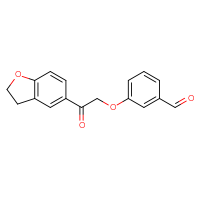 Chemical structure of 3-[2-(2,3-dihydro-1-benzofuran-5-yl)-2-oxoethoxy]benzaldehyde - CSSB21414459163