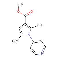 Chemical structure of methyl 2,5-dimethyl-1-(pyridin-4-yl)-1H-pyrrole-3-carboxylate - CSSB03126251783