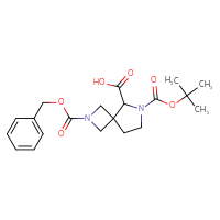 Chemical structure of 2-[(benzyloxy)carbonyl]-6-[(tert-butoxy)carbonyl]-2,6-diazaspiro[3.4]octane-5-carboxylic acid - CSSB06811227790