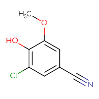Chemical structure of 3-chloro-4-hydroxy-5-methoxybenzonitrile - CSSB00000014776