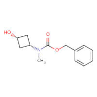 Chemical structure of benzyl N-methyl-N-[(1s,3s)-3-hydroxycyclobutyl]carbamate - CSSB02495371502
