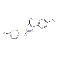 Chemical structure of 5-methyl-N,4-bis(4-methylphenyl)-1,3-thiazol-2-amine - CSSB00121634255