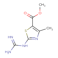 Chemical structure of methyl 2-carbamimidamido-4-methyl-1,3-thiazole-5-carboxylate - CSSB00000027699