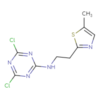 Chemical structure of 4,6-dichloro-N-[2-(5-methyl-1,3-thiazol-2-yl)ethyl]-1,3,5-triazin-2-amine - CSSB21332131290
