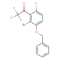 Chemical structure of 1-[3-(benzyloxy)-2-bromo-6-fluorophenyl]-2,2,2-trifluoroethan-1-one - CSSB06835378115