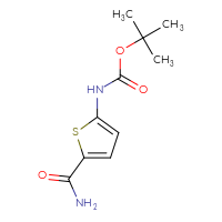 Chemical structure of tert-butyl N-(5-carbamoylthiophen-2-yl)carbamate - CSSB00113675362