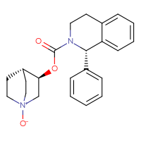 Chemical structure of (3R)-3-[(1S)-1-phenyl-1,2,3,4-tetrahydroisoquinoline-2-carbonyloxy]-1-azabicyclo[2.2.2]octan-1-ium-1-olate - CSSB00138558076