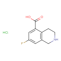 Chemical structure of 7-fluoro-1,2,3,4-tetrahydroisoquinoline-5-carboxylic acid hydrochloride - CSSB00138437849