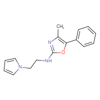Chemical structure of 4-methyl-5-phenyl-N-[2-(1H-pyrrol-1-yl)ethyl]-1,3-oxazol-2-amine - CSSB21495912490