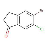 Chemical structure of 5-bromo-6-chloro-2,3-dihydro-1H-inden-1-one - CSSB00010133453
