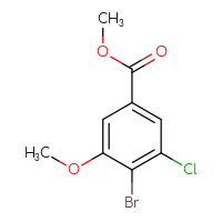Chemical structure of methyl 4-bromo-3-chloro-5-methoxybenzoate - CSSB00010764404