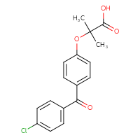 Chemical structure of 2-[4-(4-chlorobenzoyl)phenoxy]-2-methylpropanoic acid - CSSB00016990858