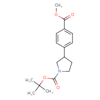 Chemical structure of tert-butyl 3-[4-(methoxycarbonyl)phenyl]pyrrolidine-1-carboxylate - CSSB00043723634