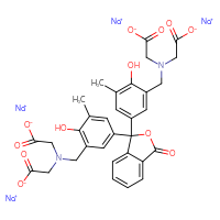 Chemical structure of tetrasodium 2-[({5-[1-(3-{[bis(carboxylatomethyl)amino]methyl}-4-hydroxy-5-methylphenyl)-3-oxo-1,3-dihydro-2-benzofuran-1-yl]-2-hydroxy-3-methylphenyl}methyl)(carboxylatomethyl)amino]acetate - CSSB00016994796