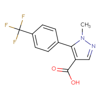Chemical structure of 1-methyl-5-[4-(trifluoromethyl)phenyl]-1H-pyrazole-4-carboxylic acid - CSSB00042108855