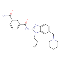 Chemical structure of N1-{6-[(piperidin-1-yl)methyl]-1-propyl-1H-1,3-benzodiazol-2-yl}benzene-1,3-dicarboxamide - CSSB06645078251