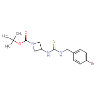 Chemical structure of tert-butyl 3-({[(4-bromophenyl)methyl]carbamothioyl}amino)azetidine-1-carboxylate - CSSB15599800520