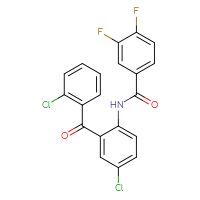 Chemical structure of N-[4-chloro-2-(2-chlorobenzoyl)phenyl]-3,4-difluorobenzamide - CSSB03437200169