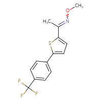 Chemical structure of methoxy(1-{5-[4-(trifluoromethyl)phenyl]thiophen-2-yl}ethylidene)amine - CSSB00000718388