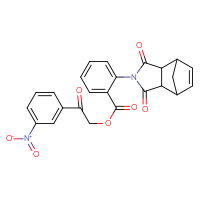 Chemical structure of 2-(3-nitrophenyl)-2-oxoethyl 2-{3,5-dioxo-4-azatricyclo[5.2.1.0²,⁶]dec-8-en-4-yl}benzoate - CSSB00121686088