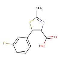 Chemical structure of 5-(3-fluorophenyl)-2-methyl-1,3-thiazole-4-carboxylic acid - CSSB00013316046