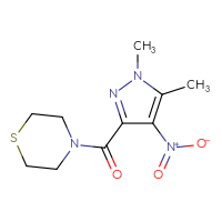 Chemical structure of 4-(1,5-dimethyl-4-nitro-1H-pyrazole-3-carbonyl)thiomorpholine - CSSB00121669014