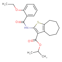 Chemical structure of propan-2-yl 2-(2-ethoxybenzamido)-4H,5H,6H,7H,8H-cyclohepta[b]thiophene-3-carboxylate - CSSB00121678053