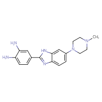 Chemical structure of 4-[6-(4-methylpiperazin-1-yl)-1H-1,3-benzodiazol-2-yl]benzene-1,2-diamine - CSSB14823713387
