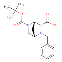 Chemical structure of (1S,3R,4S)-2-benzyl-5-[(tert-butoxy)carbonyl]-2,5-diazabicyclo[2.2.1]heptane-3-carboxylic acid - CSSB20271959499