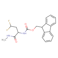 Chemical structure of (9H-fluoren-9-yl)methyl N-[3,3-difluoro-1-(methylcarbamoyl)propyl]carbamate - CSSB00113617325